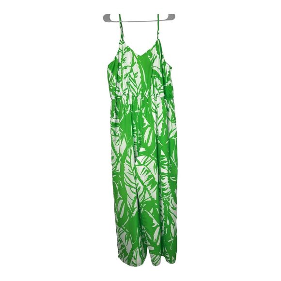 LILLY PULITZER Green White Boom Boom Jumpsuit Women’s Size 1X - Picture 2 of 16
